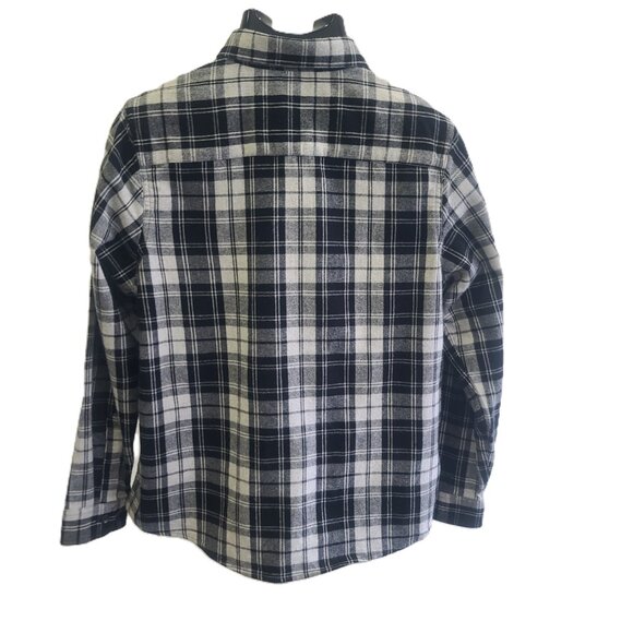 LL BEAN Women's Petite Medium Black & White Button Down Flannel 100% Cotton - Picture 5 of 16